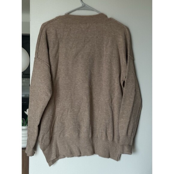 Peyton Jensen Pullover Sweater Womens S Tan Long Sleeve Knit Bohochic neutral - Picture 4 of 6
